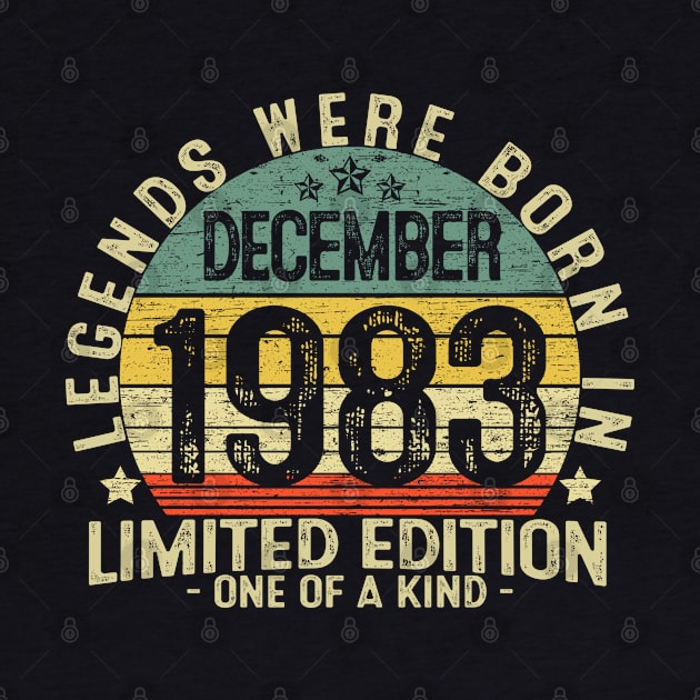 38 Years Old Birthday Legends Were Born In December 1983 by heart teeshirt